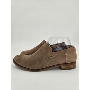Toms Boots Womens 6.5 Shaye Low Ankle Bootie Beige Brown Suede Slip On Heels